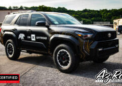 Toyota 4Runner TRD ON X Offroad full wrap black topographic map front three-quarter Knoxville