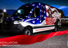 American Handyman Mercedes Sprinter van full wrap patriotic American flag Knoxville Tennessee